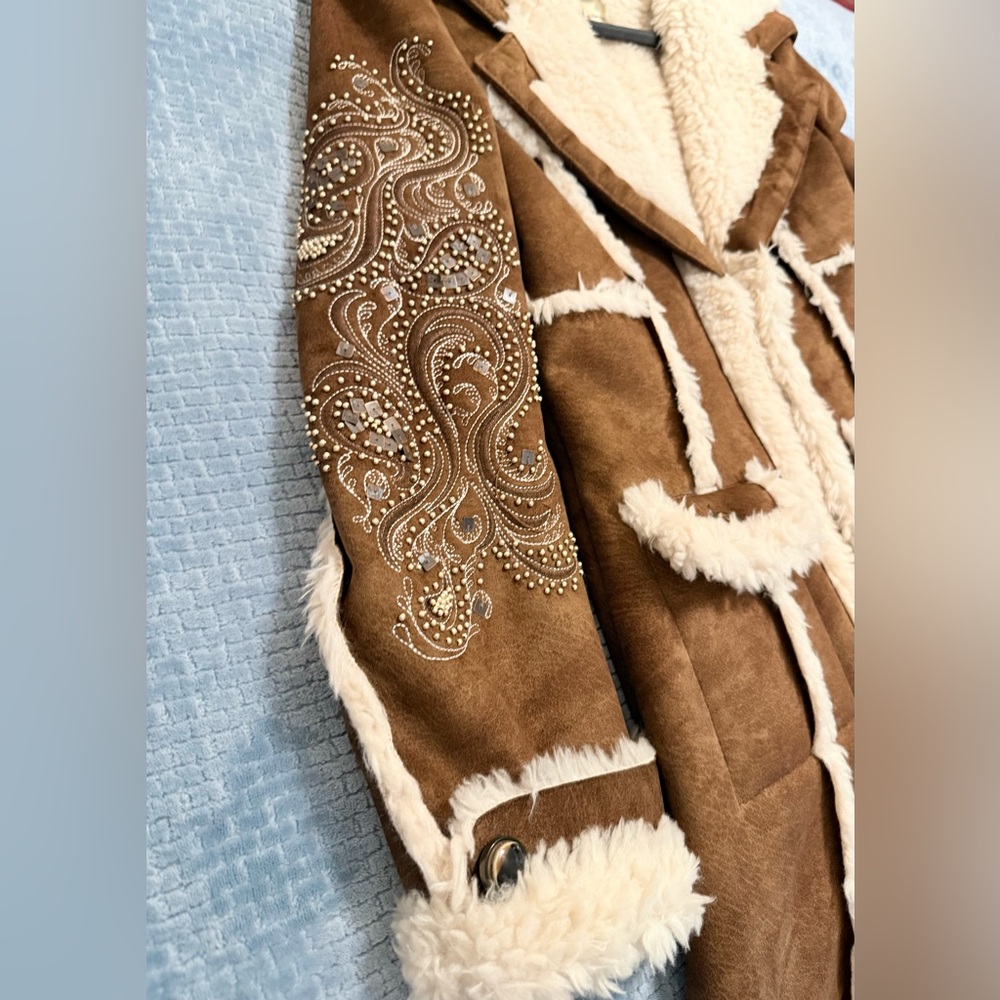Vintage Wilsons Leather Penny Lane Coat suede with faux fur trim. Women’s M - Picture 8 of 13